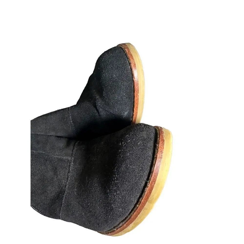 Dolce Vita Black Suede Heeled Peep Heel Bootie